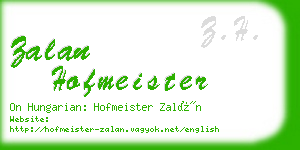 zalan hofmeister business card